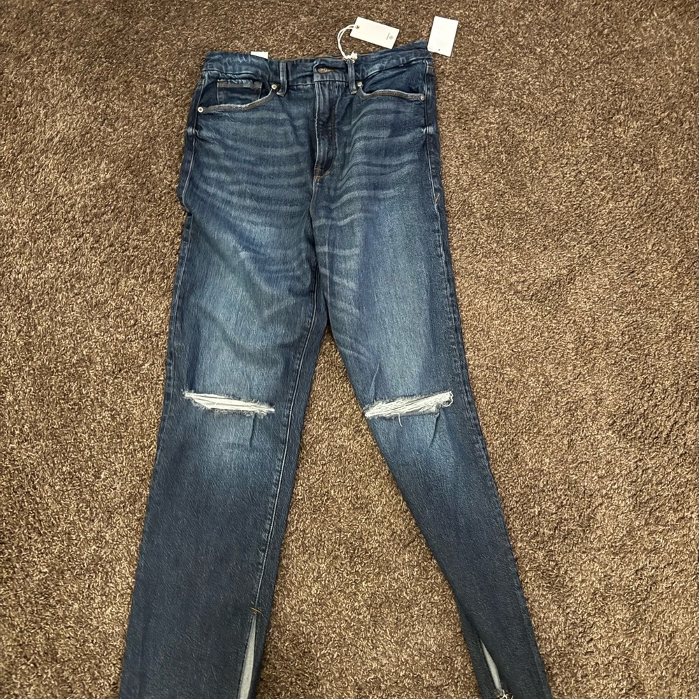 Good American Light Blue Good Boy Straight Jeans